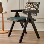 Modern Upholstered Arm Chair with Wood Legs and Open Back Design
