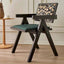 Modern Upholstered Arm Chair with Wood Legs and Open Back Design