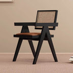 Modern Upholstered Arm Chair with Wood Legs and Open Back Design