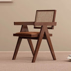 Modern Upholstered Arm Chair with Wood Legs and Open Back Design