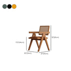 Modern Upholstered Arm Chair with Wood Legs and Open Back Design Dimensions