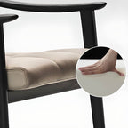 Modern Upholstered Arm Chair with Wood Legs and Solid Low Back