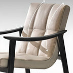 Modern Upholstered Arm Chair with Wood Legs and Solid Low Back