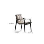 Modern Upholstered Arm Chair with Wood Legs and Solid Low Back Dimensions
