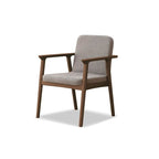 Modern Upholstered Arm Chair with Wood Legs – Low Back Design