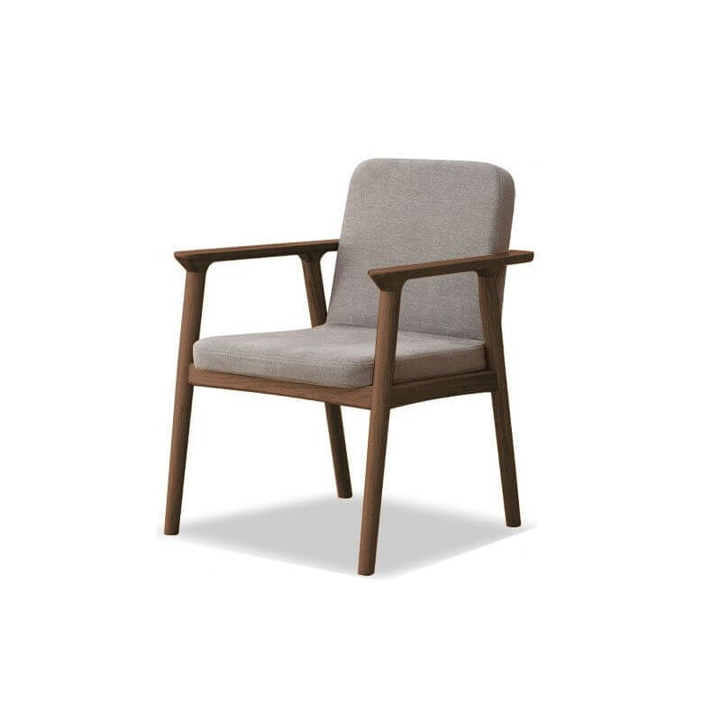 Modern Upholstered Arm Chair with Wood Legs – Low Back Design