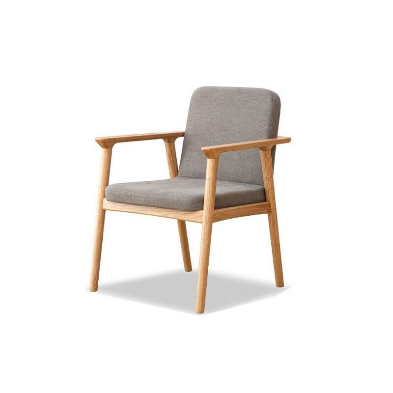 Modern Upholstered Arm Chair with Wood Legs – Low Back Design
