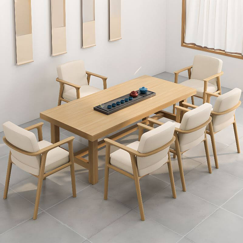 Modern Upholstered Arm Chair with Wood Legs – Low Back Design