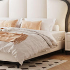 Modern Upholstered Bed with Elevated Storage and Headboard