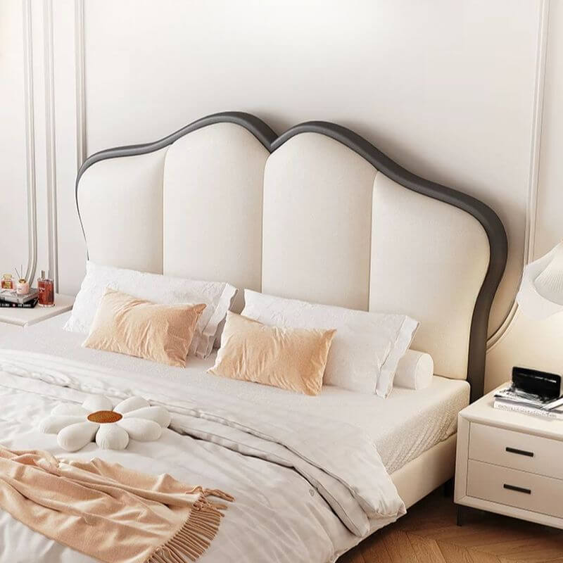 Modern Upholstered Bed with Elevated Storage and Headboard