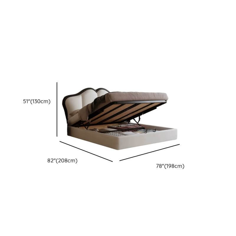 Modern Upholstered Bed with Elevated Storage and Headboard Dimensions