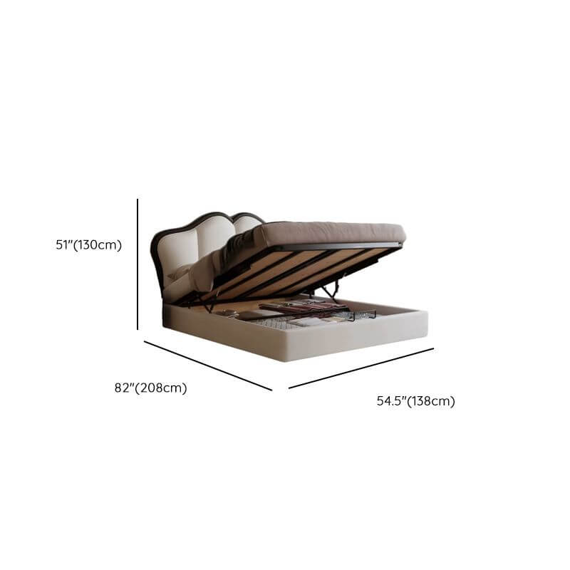 Modern Upholstered Bed with Elevated Storage and Headboard Dimensions