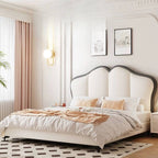 Modern Upholstered Bed with Elevated Storage and Headboard Main Product Image