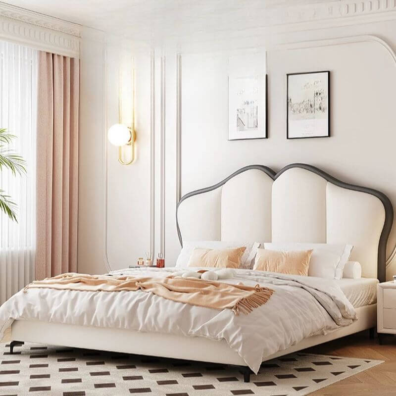 Modern Upholstered Bed with Elevated Storage and Headboard Main Product Image