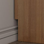 Modern Upholstered Bed with Storage in Natural and Grey Finish