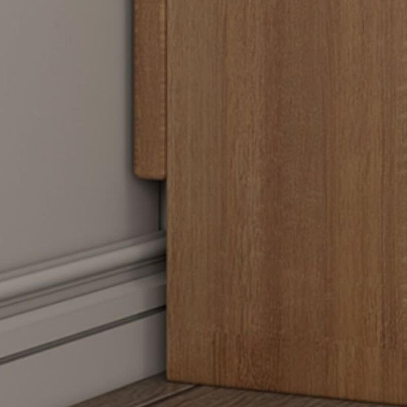 Modern Upholstered Bed with Storage in Natural and Grey Finish