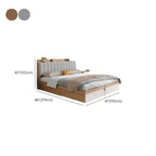 Modern Upholstered Bed with Storage in Natural and Grey Finish Dimensions