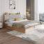 Modern Upholstered Bed with Storage in Natural and Grey Finish Main Product Image