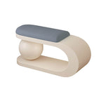 Modern Upholstered Entryway Bench with Integrated Shoe Storage and Rounded Sculptural Form