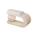 Modern Upholstered Entryway Bench with Integrated Shoe Storage and Rounded Sculptural Form