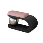 Modern Upholstered Entryway Bench with Integrated Shoe Storage and Rounded Sculptural Form