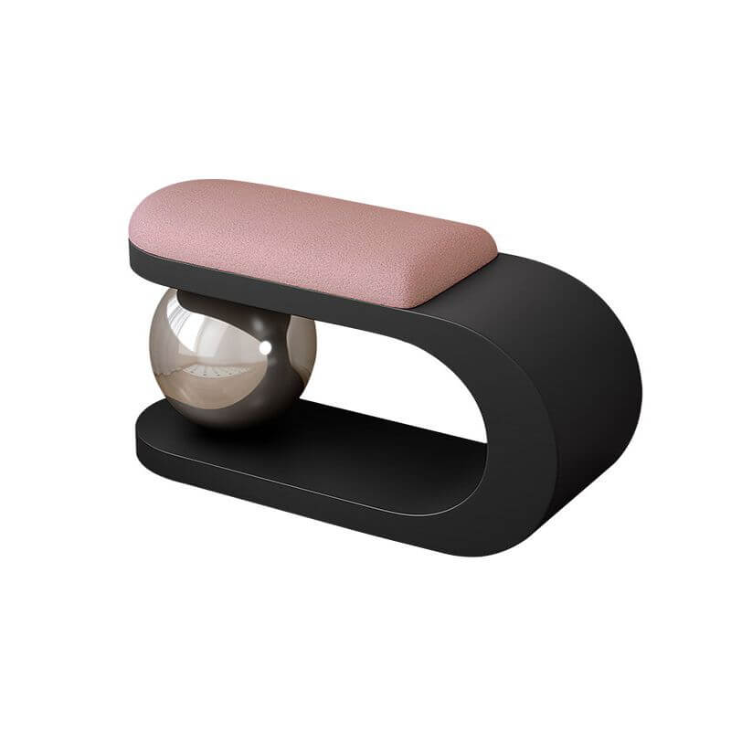 Modern Upholstered Entryway Bench with Integrated Shoe Storage and Rounded Sculptural Form