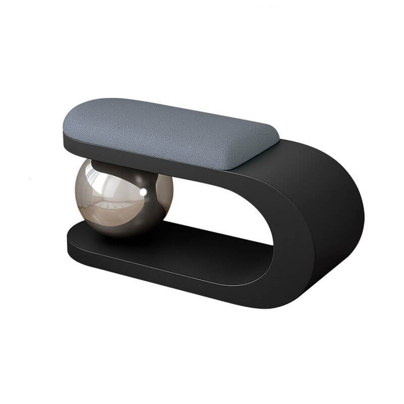 Modern Upholstered Entryway Bench with Integrated Shoe Storage and Rounded Sculptural Form