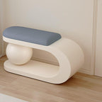 Modern Upholstered Entryway Bench with Integrated Shoe Storage and Rounded Sculptural Form