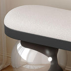 Modern Upholstered Entryway Bench with Integrated Shoe Storage and Rounded Sculptural Form