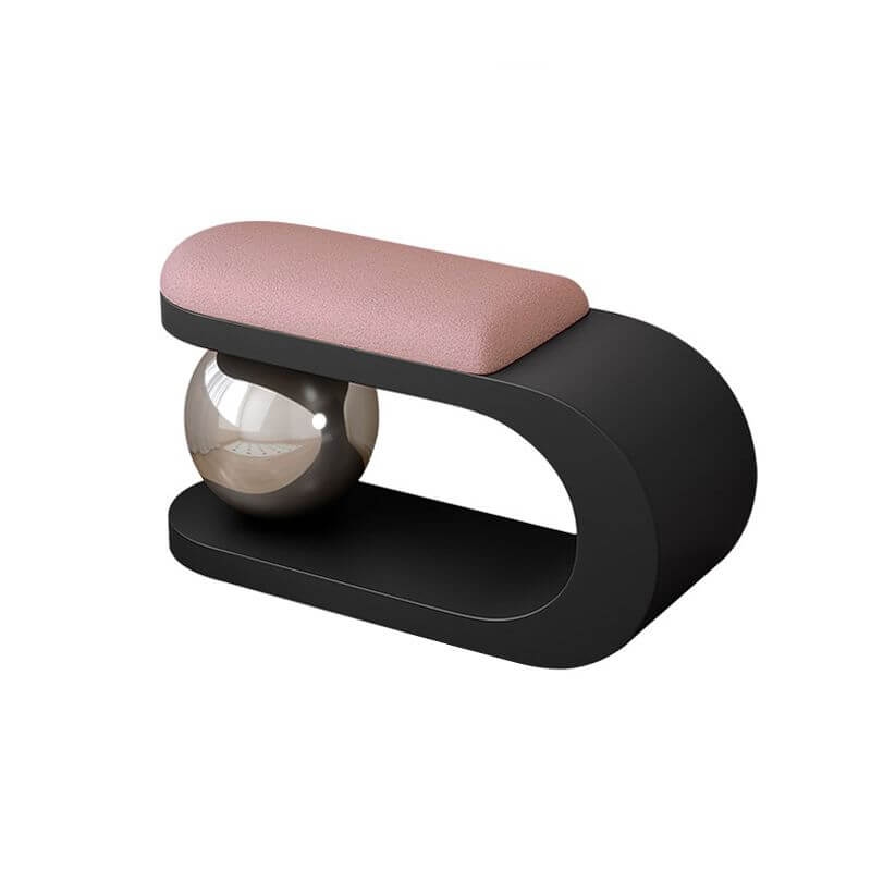 Modern Upholstered Entryway Bench with Integrated Shoe Storage and Rounded Sculptural Form