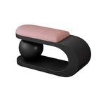 Modern Upholstered Entryway Bench with Integrated Shoe Storage and Rounded Sculptural Form