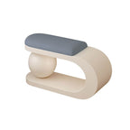 Modern Upholstered Entryway Bench with Integrated Shoe Storage and Rounded Sculptural Form