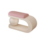 Modern Upholstered Entryway Bench with Integrated Shoe Storage and Rounded Sculptural Form