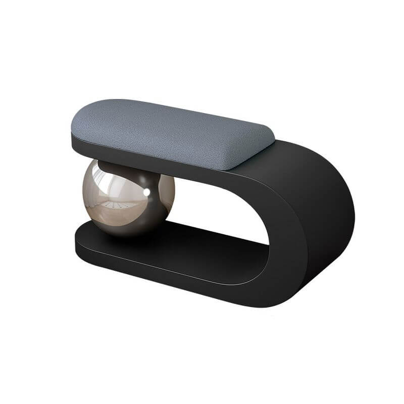Modern Upholstered Entryway Bench with Integrated Shoe Storage and Rounded Sculptural Form