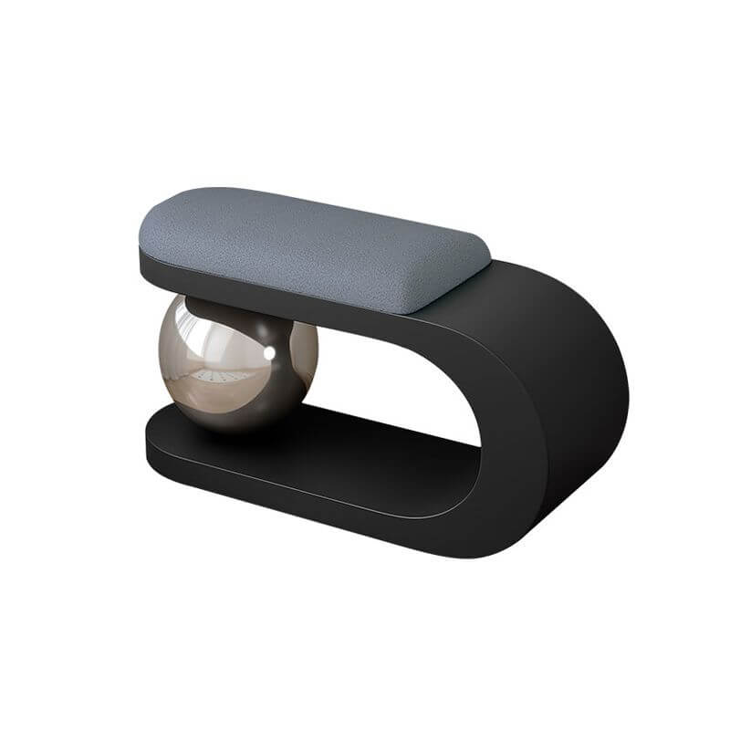 Modern Upholstered Entryway Bench with Integrated Shoe Storage and Rounded Sculptural Form