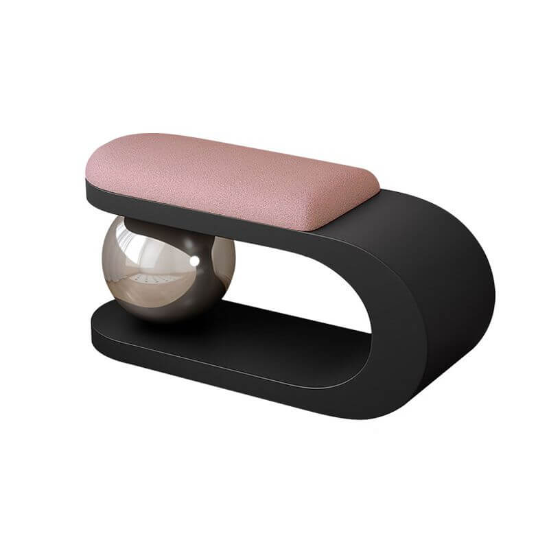 Modern Upholstered Entryway Bench with Integrated Shoe Storage and Rounded Sculptural Form