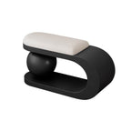 Modern Upholstered Entryway Bench with Integrated Shoe Storage and Rounded Sculptural Form