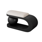 Modern Upholstered Entryway Bench with Integrated Shoe Storage and Rounded Sculptural Form