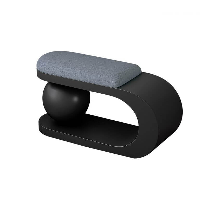 Modern Upholstered Entryway Bench with Integrated Shoe Storage and Rounded Sculptural Form