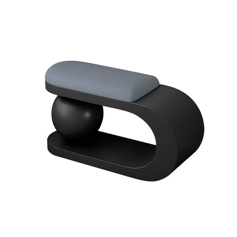 Modern Upholstered Entryway Bench with Integrated Shoe Storage and Rounded Sculptural Form