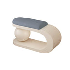 Modern Upholstered Entryway Bench with Integrated Shoe Storage and Rounded Sculptural Form