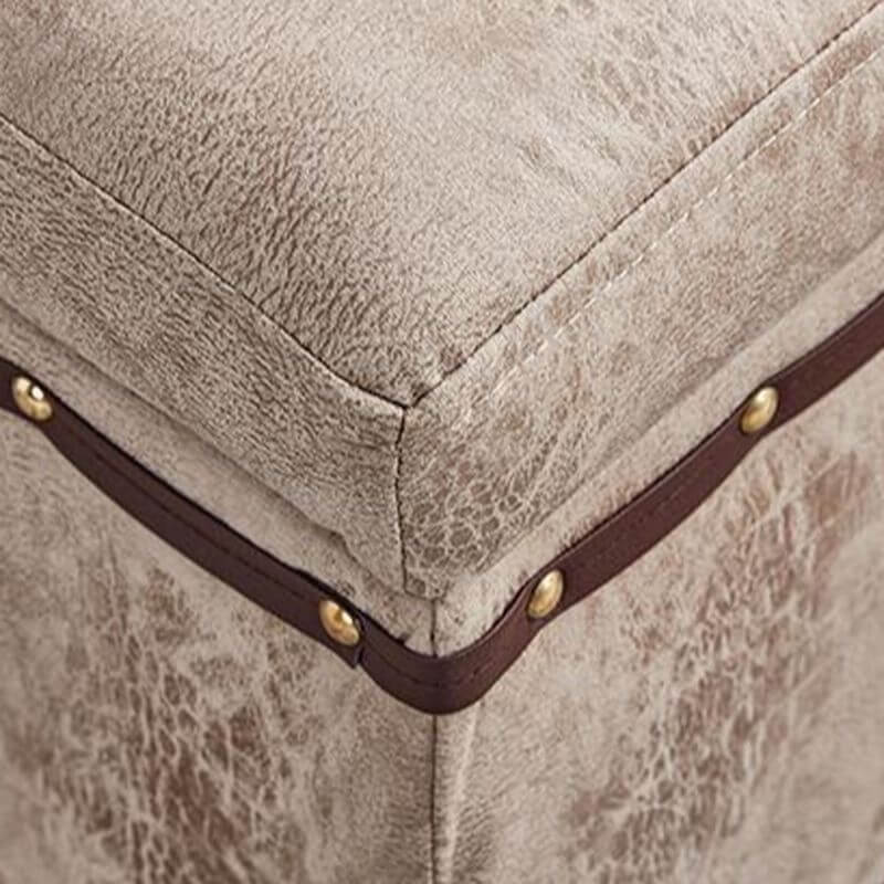 Modern Upholstered Entryway Bench with Nailhead Trim and Hidden Storage