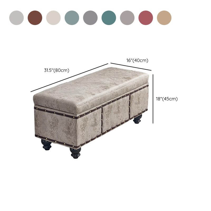 Modern Upholstered Entryway Bench with Nailhead Trim and Hidden Storage Dimensions
