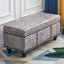 Modern Upholstered Entryway Bench with Nailhead Trim and Hidden Storage Main Product Image