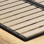 Modern Upholstered Floating Bed with Soft Lighting and Headboard