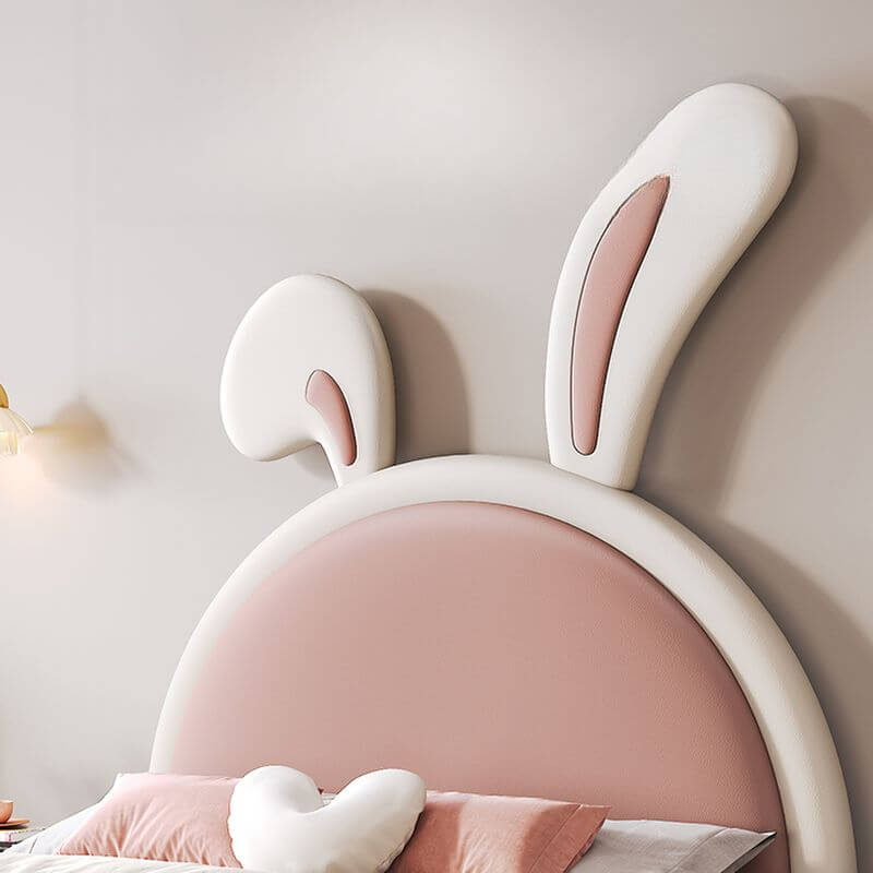 Modern Upholstered Kids Bed with Cute Rabbit Ears Design