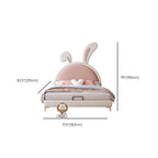 Modern Upholstered Kids Bed with Cute Rabbit Ears Design Dimensions
