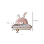 Modern Upholstered Kids Bed with Cute Rabbit Ears Design Dimensions