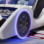 Modern Upholstered Kids Bed with Mattress in Car Theme Design