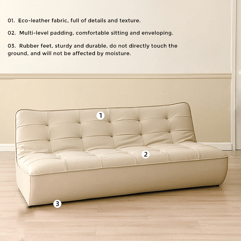 Modern Upholstered Lazy Sofa - Amber Eco-Leather
